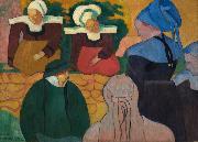 Emile Bernard Breton Women at a Wall France oil painting artist